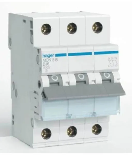 Hager Automaattisulake 3P 16A C tyyppi 6kA