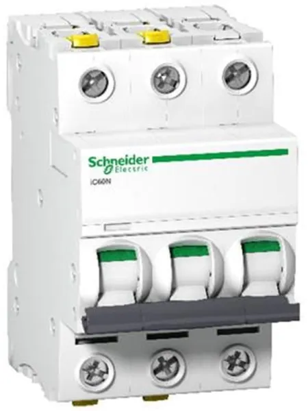 Schneider Electric Acti9 iC60N 3P 50A Kaksoisliitin C-käyrä 6/10kA 230V Leveys 54mm