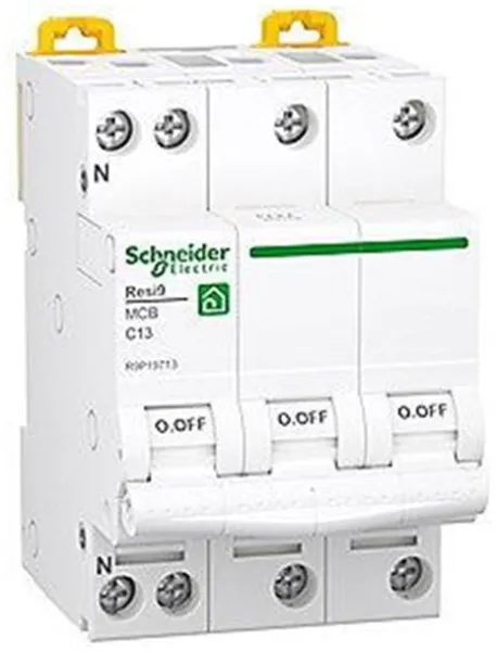 Schneider Electric Resi9 XP MCB/automaattilaukaisin 3PN C-karakteristiikka 13A 6kA 54mm