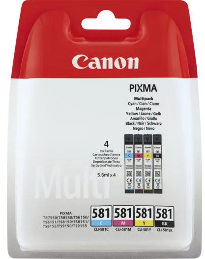 Canon CLI-581 Multi Pack mustepatruunat monivärinen