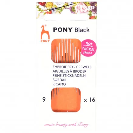 Pony Black Kirjontaneulat Koko 9 - 16 kpl