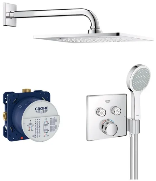 Grohe Grohtherm SmartControl Suihkusarja, jossa on sadesuihku, kromi