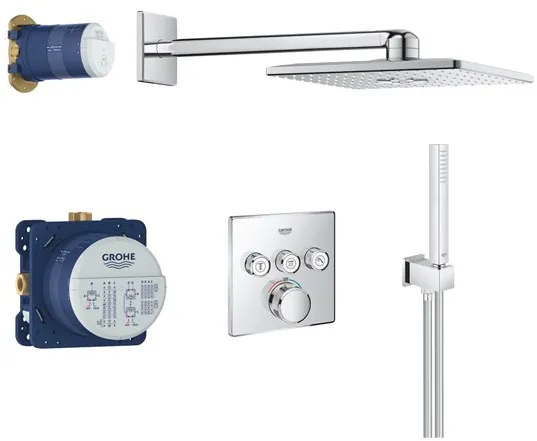 Grohe Grohtherm SmartControl suihkusarja Rainshower SmartActive 310 Cube, kromi