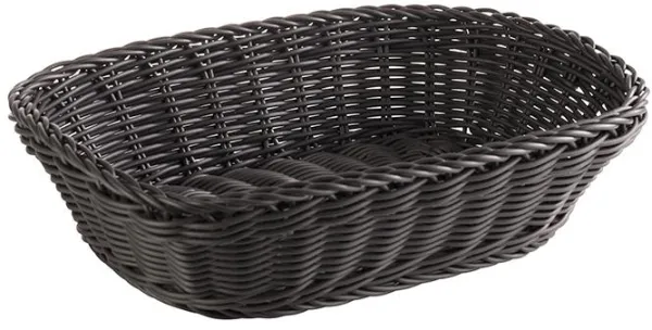 Poistuva malli: Leipäkori, suorakulmainen, musta muovipunos, 26,5x19xH7 cm