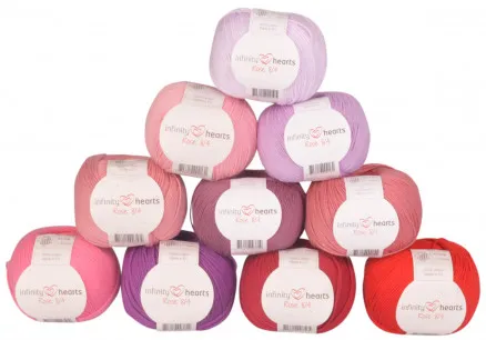 Infinity Hearts Rose 8/4 Lanka-pakkaus 22 Vaaleanpunaiset ja punaiset sävyt - 10 kpl - Vaaleanpunaiset ja punaiset sävyt