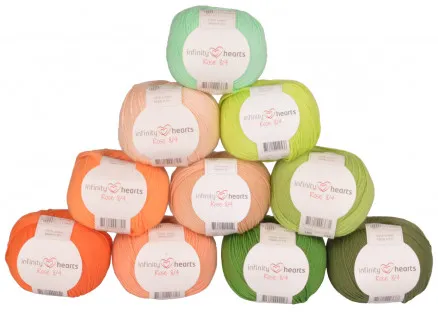Infinity Hearts Rose 8/4 Lanka-pakkaus 26 Oranssi ja vihreä sävy - 10 kpl - Oranssi ja vihreä sävy