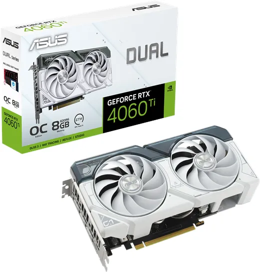 ASUS GeForce RTX 4060 Ti DUAL OC White - 8GB GDDR6 RAM - Näytönohjain