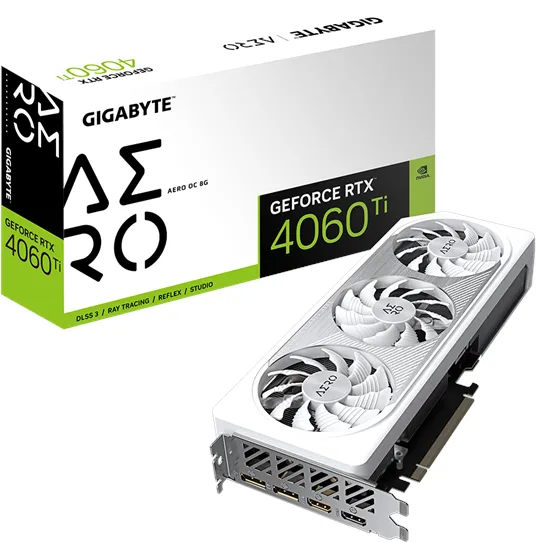GIGABYTE GeForce RTX 4060 Ti AERO OC - 8GB GDDR6 RAM - Näytönohjain