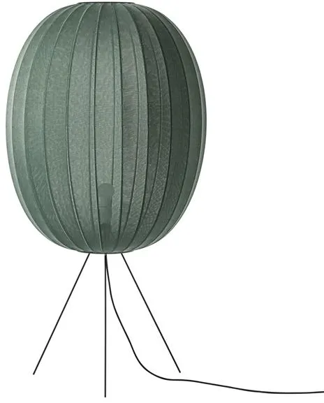 Made By Hand Knit-Wit Korkea Ovaali Lattiavalaisin Medium Ø65 Tweed Green