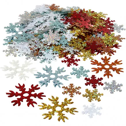 Paljetit, laj. värit, halk. 25+45 mm, 250 g/ 1 pkt.