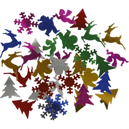 Paljetit, metallivärit, koko 15 mm, 250 g/1 pkt.