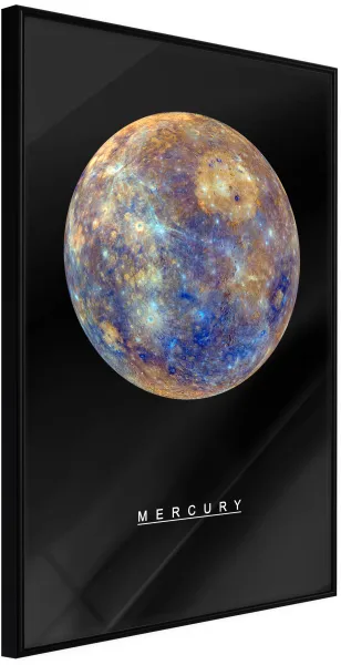 ARTGEIST Juliste kehyksellä - The Solar System: Mercury Kulta passepartout'n kanssa 30x45