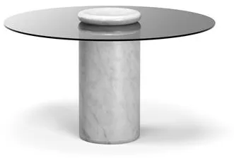 Karakter Castore Ruokapöytä Ø130 Bianco Carrara Marmori/Savulasi