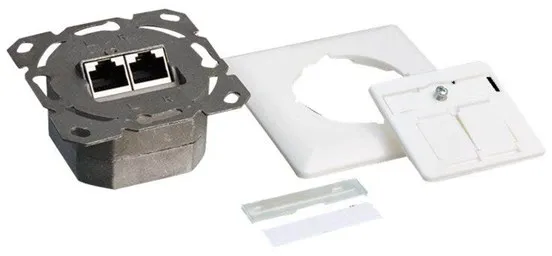 LogiLink Cat.6A Seinärasia 2 x RJ45 suojattu Signaalivalkoinen