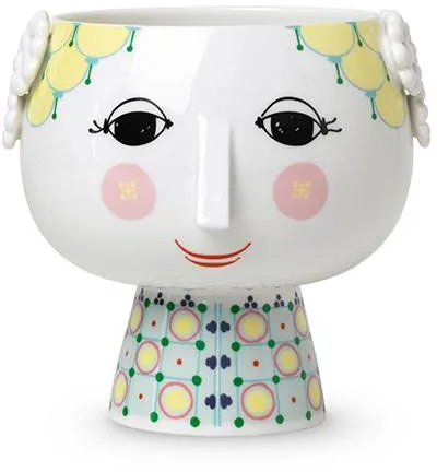 Björn Wiinblad Eva kukkaruukku jalustalla - Ø15,5 cm - Keltainen